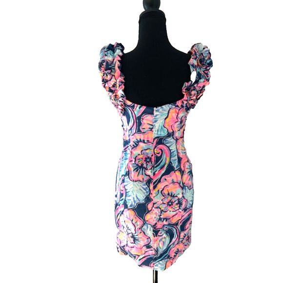 Lilly Pulitzer Nauty Navy BOHO Bateau Devina Stretch Dress Sz 0 NWT *** - Picture 3 of 6